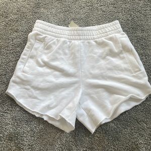 white aerie sweat shorts s/p fits more like a medium
